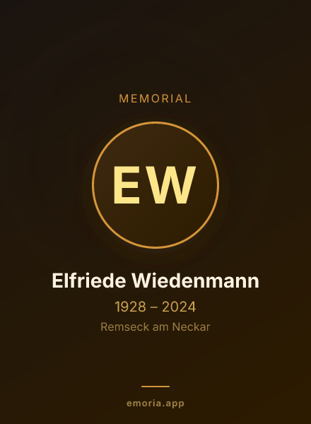 Memorial portrait of Elfriede Wiedenmann