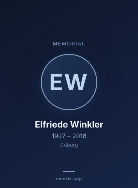 Memorial portrait of Elfriede Winkler