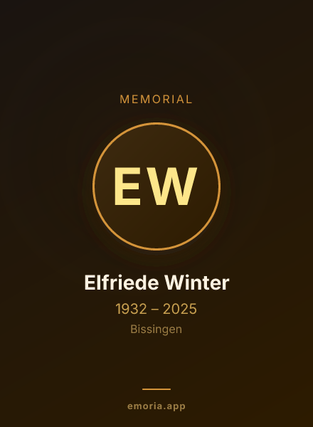 Memorial portrait of Elfriede Winter