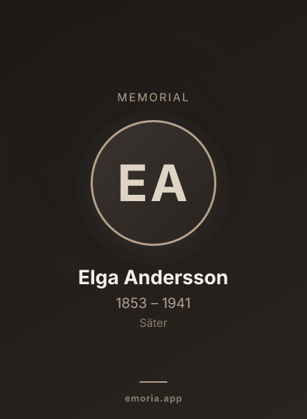 Memorial portrait of Elga Andersson