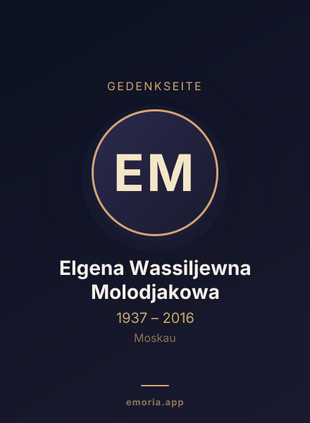 Gedenkportrait von Elgena Wassiljewna Molodjakowa