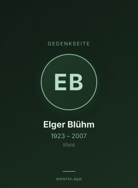 Gedenkportrait von Elger Blühm