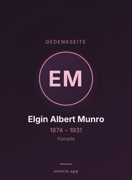 Gedenkportrait von Elgin Albert Munro