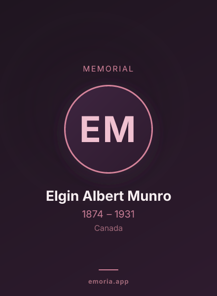 Memorial portrait of Elgin Albert Munro