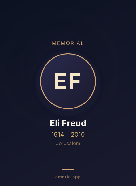 Memorial portrait of Eli Freud