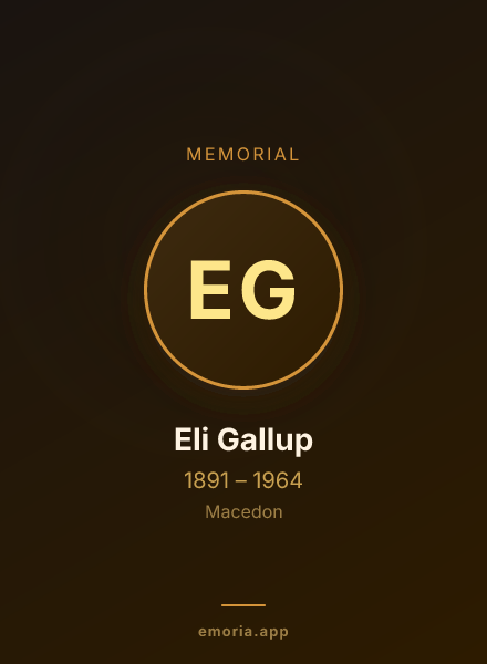 Memorial portrait of Eli Gallup