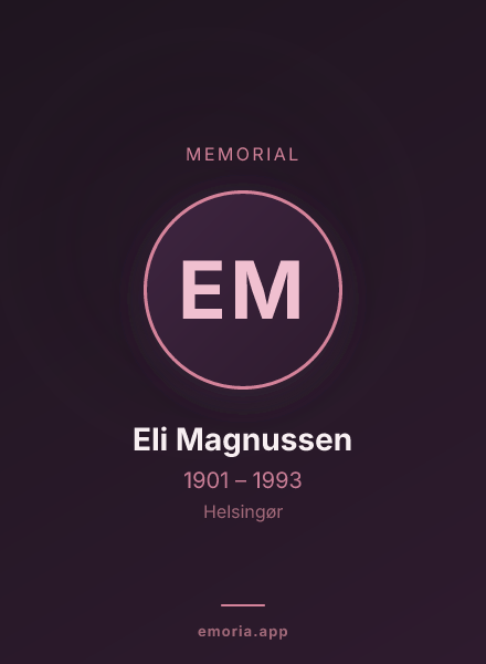 Memorial portrait of Eli Magnussen