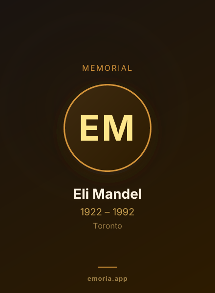 Memorial portrait of Eli Mandel