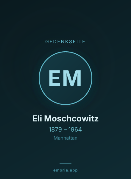 Gedenkportrait von Eli Moschcowitz