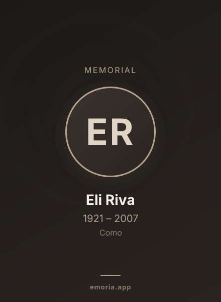 Memorial portrait of Eli Riva