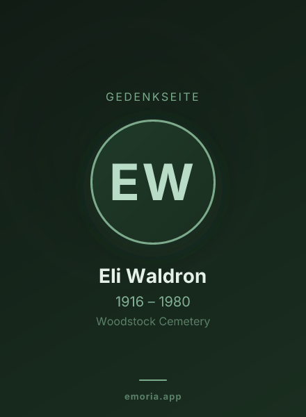 Gedenkportrait von Eli Waldron