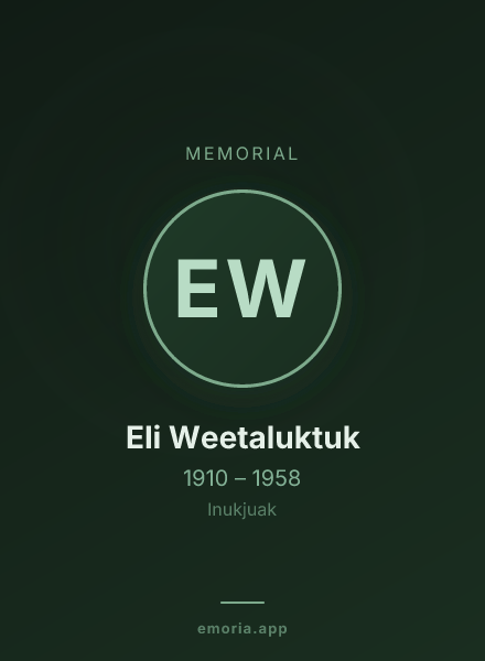 Memorial portrait of Eli Weetaluktuk