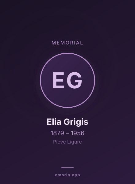 Memorial portrait of Elia Grigis