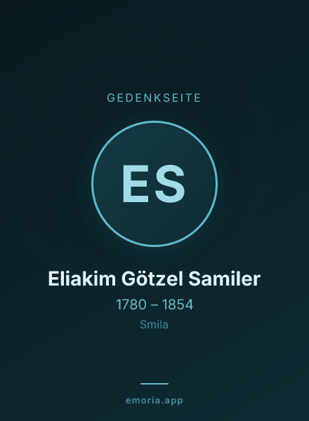 Gedenkportrait von Eliakim Götzel Samiler