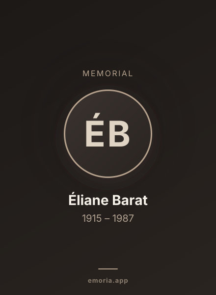 Memorial portrait of Éliane Barat