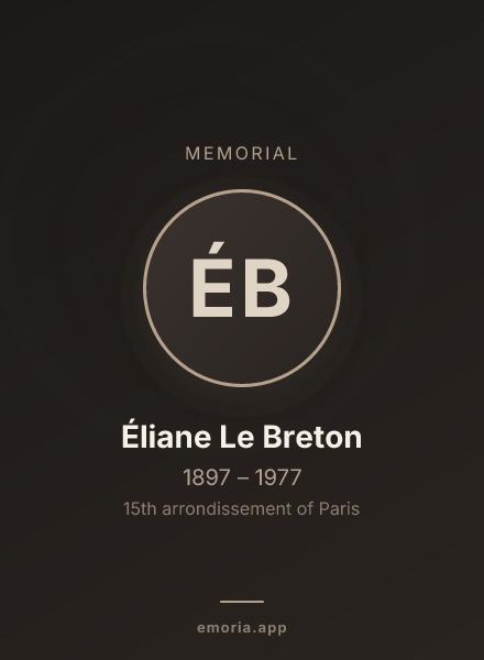Memorial portrait of Éliane Le Breton