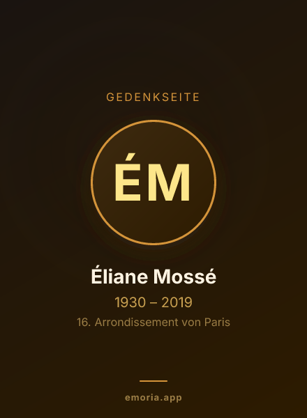 Gedenkportrait von Éliane Mossé