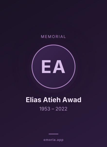Memorial portrait of Elias Atieh Awad