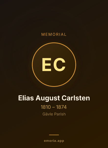 Memorial portrait of Elias August Carlsten