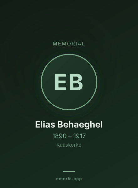 Memorial portrait of Elias Behaeghel