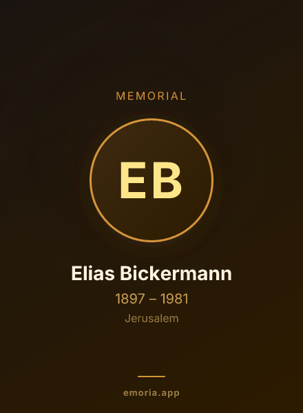Memorial portrait of Elias Bickermann