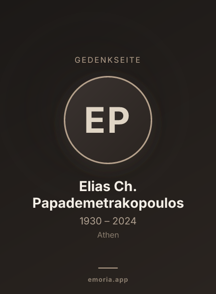 Gedenkportrait von Elias Ch. Papademetrakopoulos