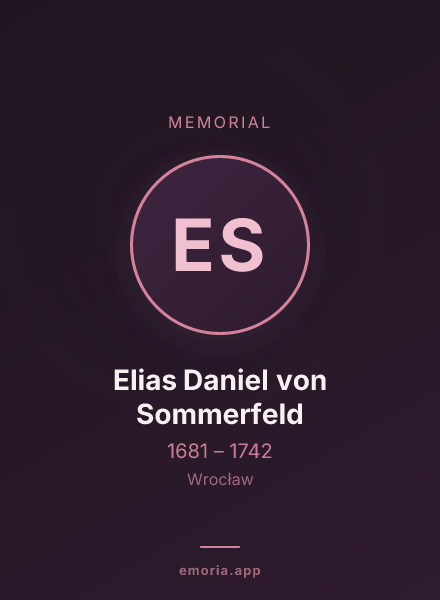 Memorial portrait of Elias Daniel von Sommerfeld