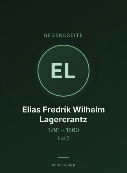 Gedenkportrait von Elias Fredrik Wilhelm Lagercrantz