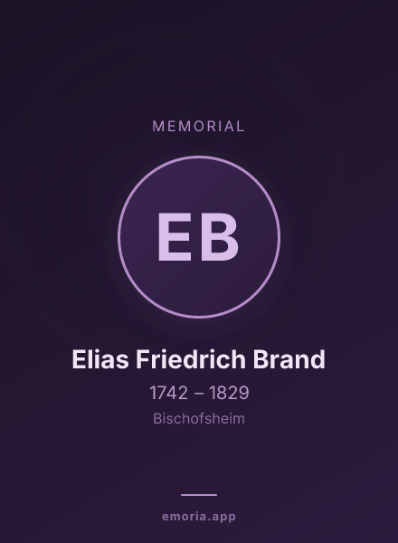Memorial portrait of Elias Friedrich Brand