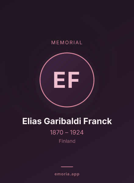 Memorial portrait of Elias Garibaldi Franck