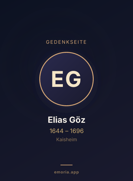 Gedenkportrait von Elias Göz