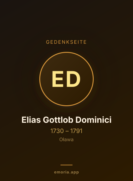 Gedenkportrait von Elias Gottlob Dominici