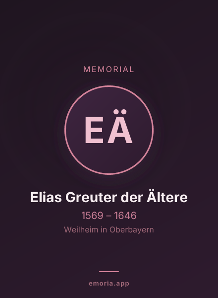 Memorial portrait of Elias Greuter der Ältere