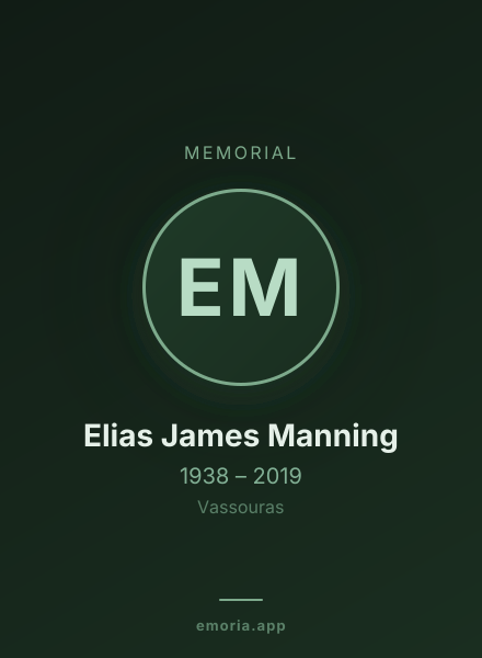 Memorial portrait of Elias James Manning