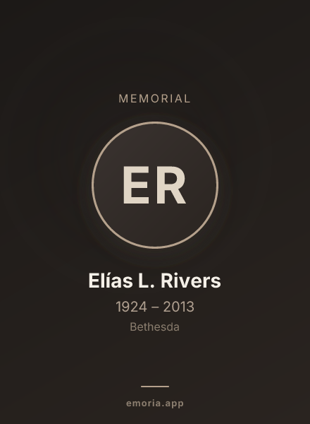 Memorial portrait of Elías L. Rivers
