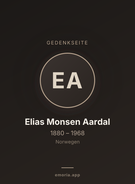 Gedenkportrait von Elias Monsen Aardal