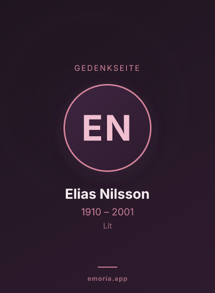 Gedenkportrait von Elias Nilsson