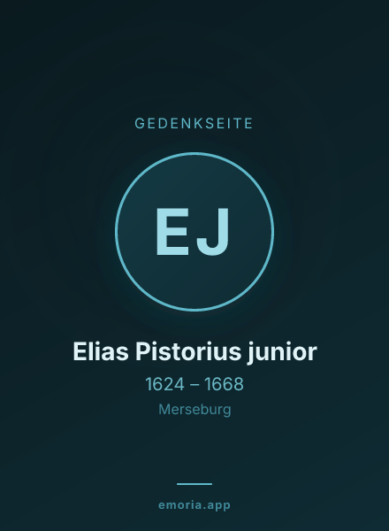 Gedenkportrait von Elias Pistorius junior