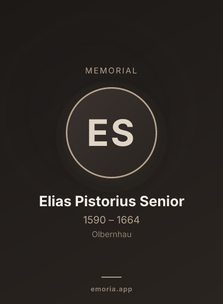 Memorial portrait of Elias Pistorius Senior