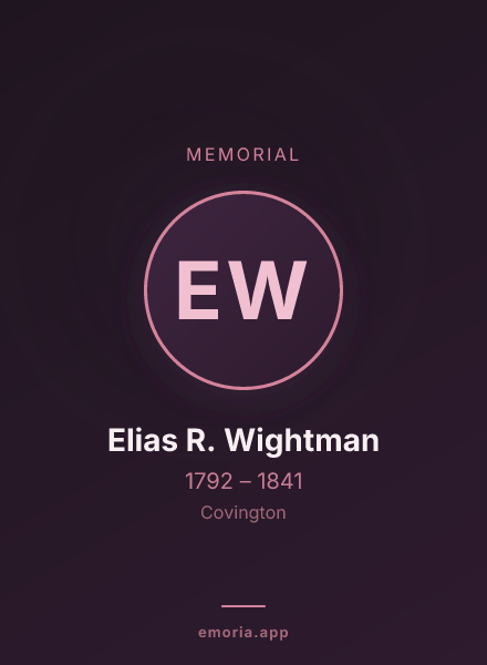 Memorial portrait of Elias R. Wightman