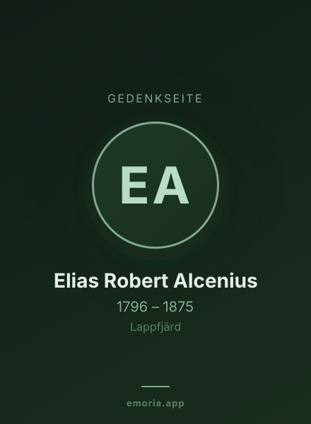 Gedenkportrait von Elias Robert Alcenius