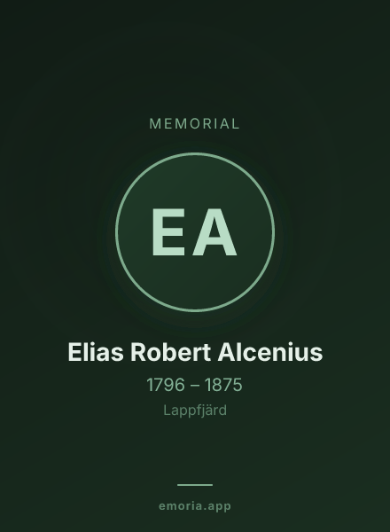 Memorial portrait of Elias Robert Alcenius