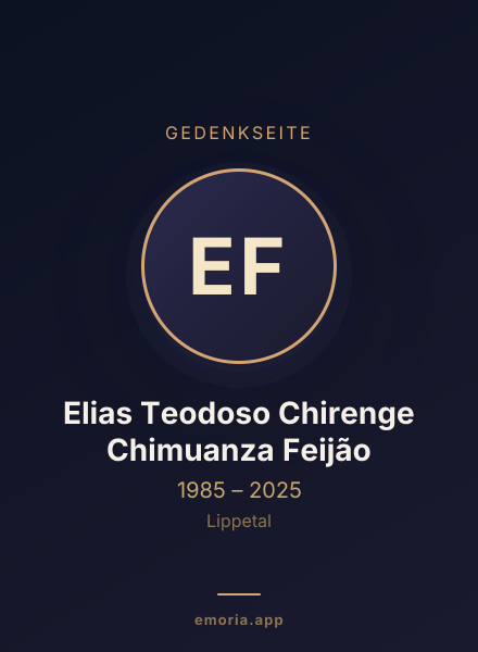 Gedenkportrait von Elias Teodoso Chirenge Chimuanza Feijão