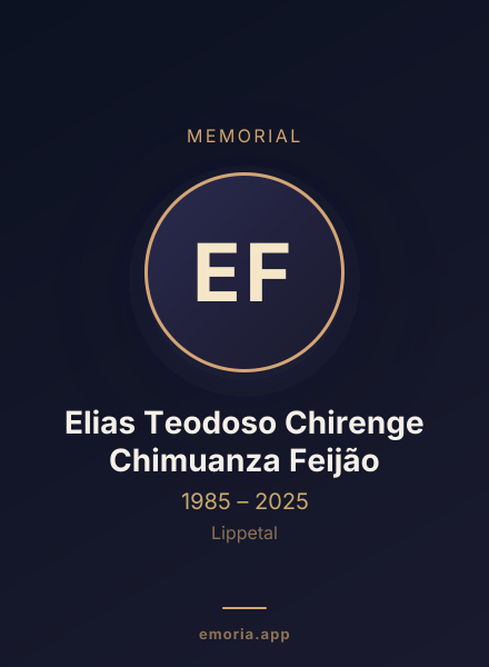 Memorial portrait of Elias Teodoso Chirenge Chimuanza Feijão