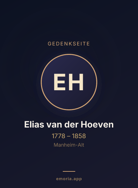 Gedenkportrait von Elias van der Hoeven