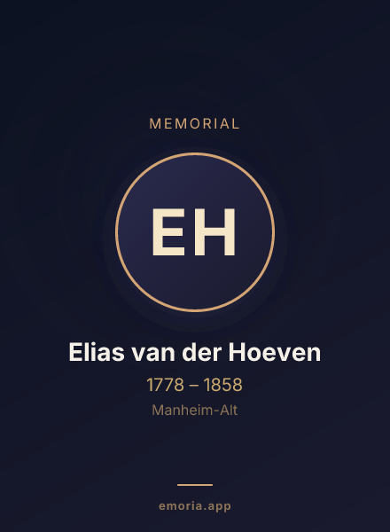 Memorial portrait of Elias van der Hoeven