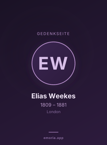 Gedenkportrait von Elias Weekes