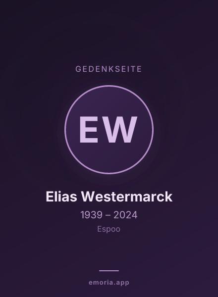 Gedenkportrait von Elias Westermarck