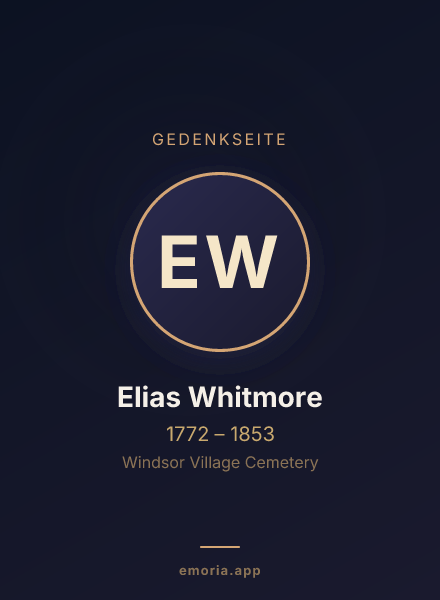 Gedenkportrait von Elias Whitmore