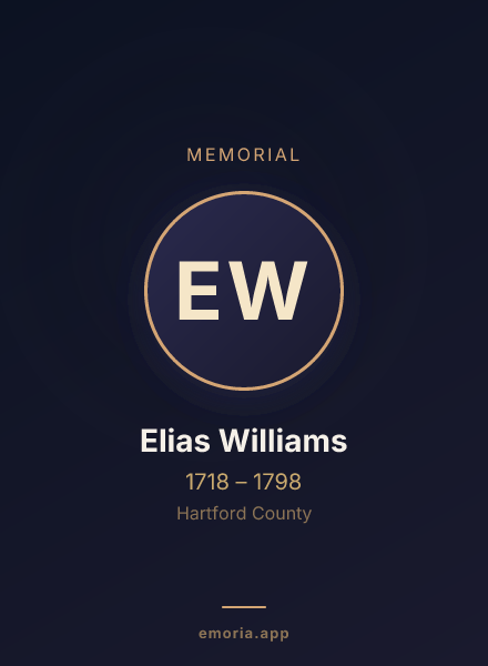 Memorial portrait of Elias Williams